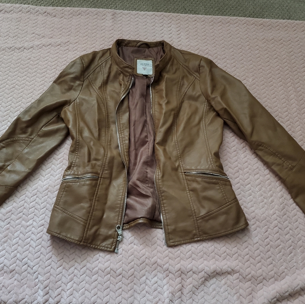 GUESS Brown faux leather jacket